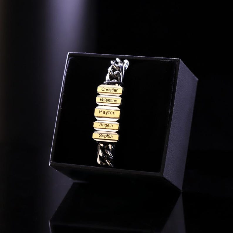 Pulseira Masculina União da Família  - Personalizável Com Nomes - Frete Grátis