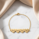 Pulseira Corações Entrelaçados personalizável com nomes - Em aço inoxidável