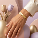 Pulseira Corações Entrelaçados personalizável com nomes - Em aço inoxidável