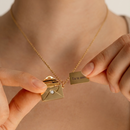 Colar Cartas do amor personalizável - Grave a frase que desejar no pingente - Em aço inoxidável - PROMOÇÃO ESPECIAL DE NATAL 50% OFF + Frete Grátis!