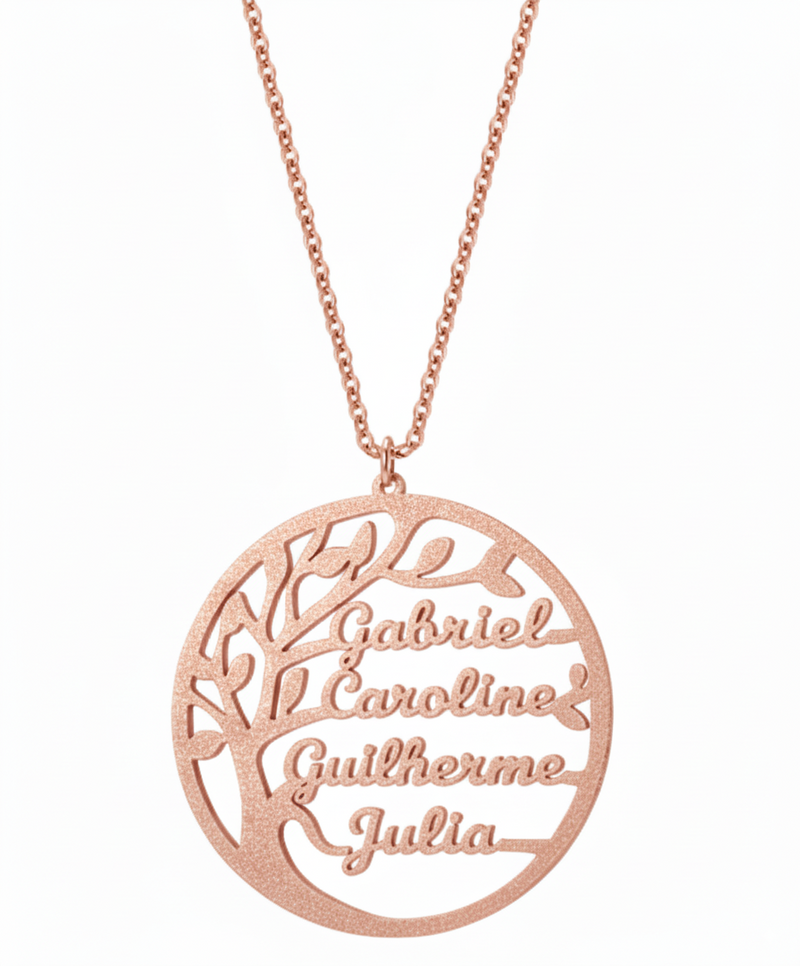 Colar Árvore da vida personalizável - Grave o nome da sua família